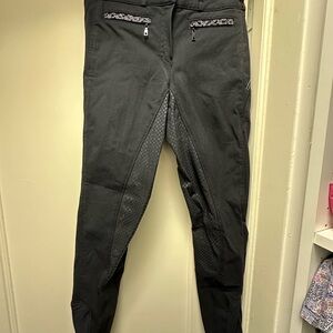 Pikeur Breeches size 26 full seat black riding pants with sparkles